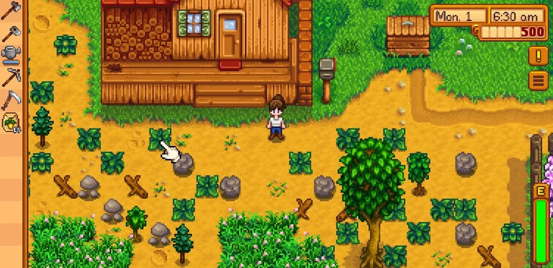 How to drop stuff in stardew valley mobile game