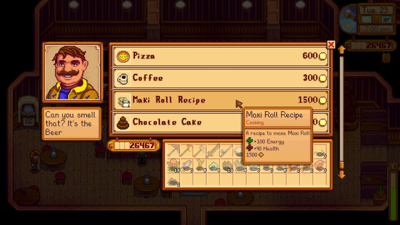 How to make maki roll in stardew game